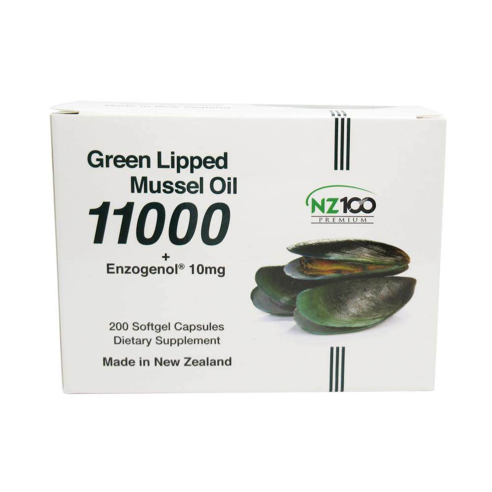 NZ100 초록입홍합 오일 11000 + 엔조제놀 10mg 200캡슐
